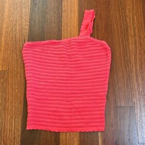 SUPERDOWN Sari One shoulder ribbed tank size small